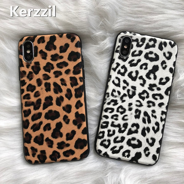 Kerzzil Leopard Matte Silicone Case For iPhone X XR XS Max Soft TPU Cases Cover For iPhone 8 7 6 6s Plus Back Capa
