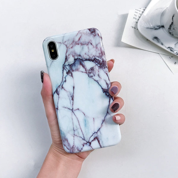 Tzomsze Luxury Marble Phone Case For iPhone 7 Case For iPhone X 7 6 6S 8 Plus Case Cover XS MAX XR 8Plus 7Plus Coque Fundas
